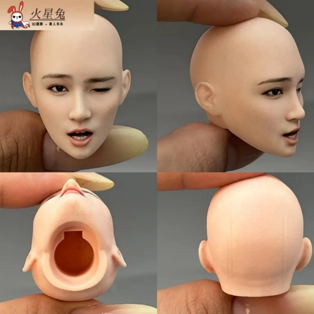 【Only Head】1/6 Scale Female Soldier Wearing Makeup Painted Finished Head Sculpt Fit 12''Action Figure Model Toys For Fans DIY