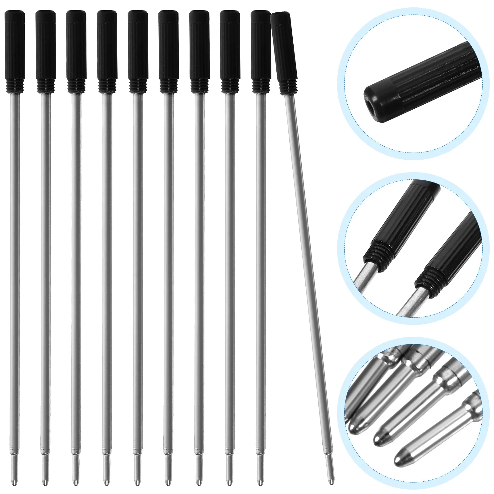 

20Pcs Safe Ballpoint Pen Refills Easy Install Gel Pen Replacement Students Ink Portable Students Stationery