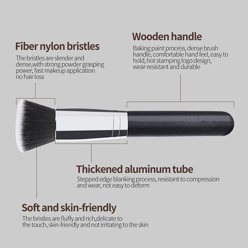 Single Large Flat Head Foundation Make-Up Brush, Portable Makeup Tool, Beauty Brush image 2