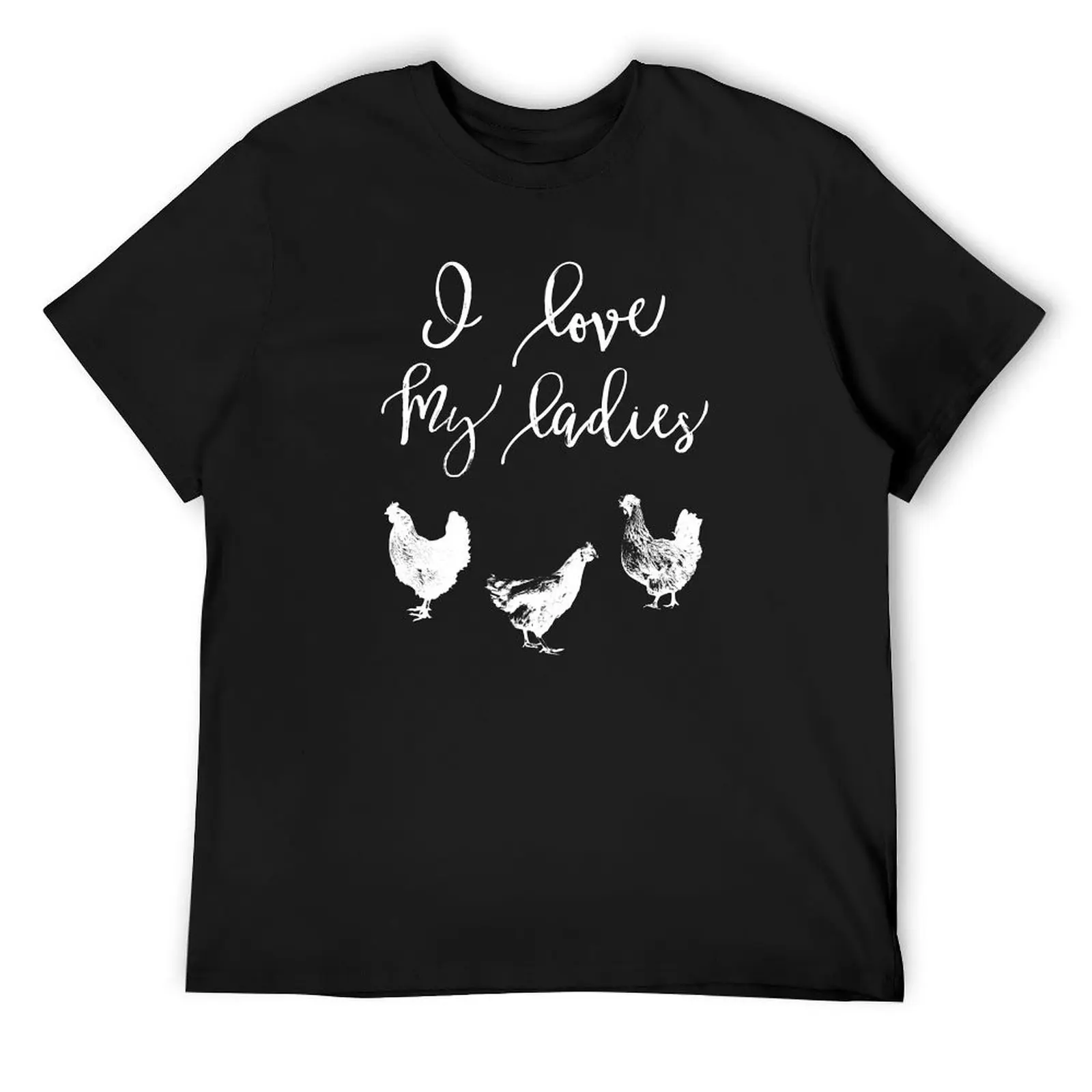 

I Love My Ladies Funny Chicken product T-Shirt Blouse plus size clothes cotton graphic tees Men's cotton t-shirt