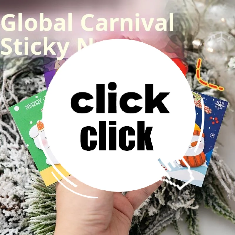 2 قطعة عيد الميلاد لزجة ملاحظة الكرتون نمط لطيف N مرات ملصق DIY رسالة ملصق يمكن أن تلصق Ins على شكل ورق ملاحظة لاصق