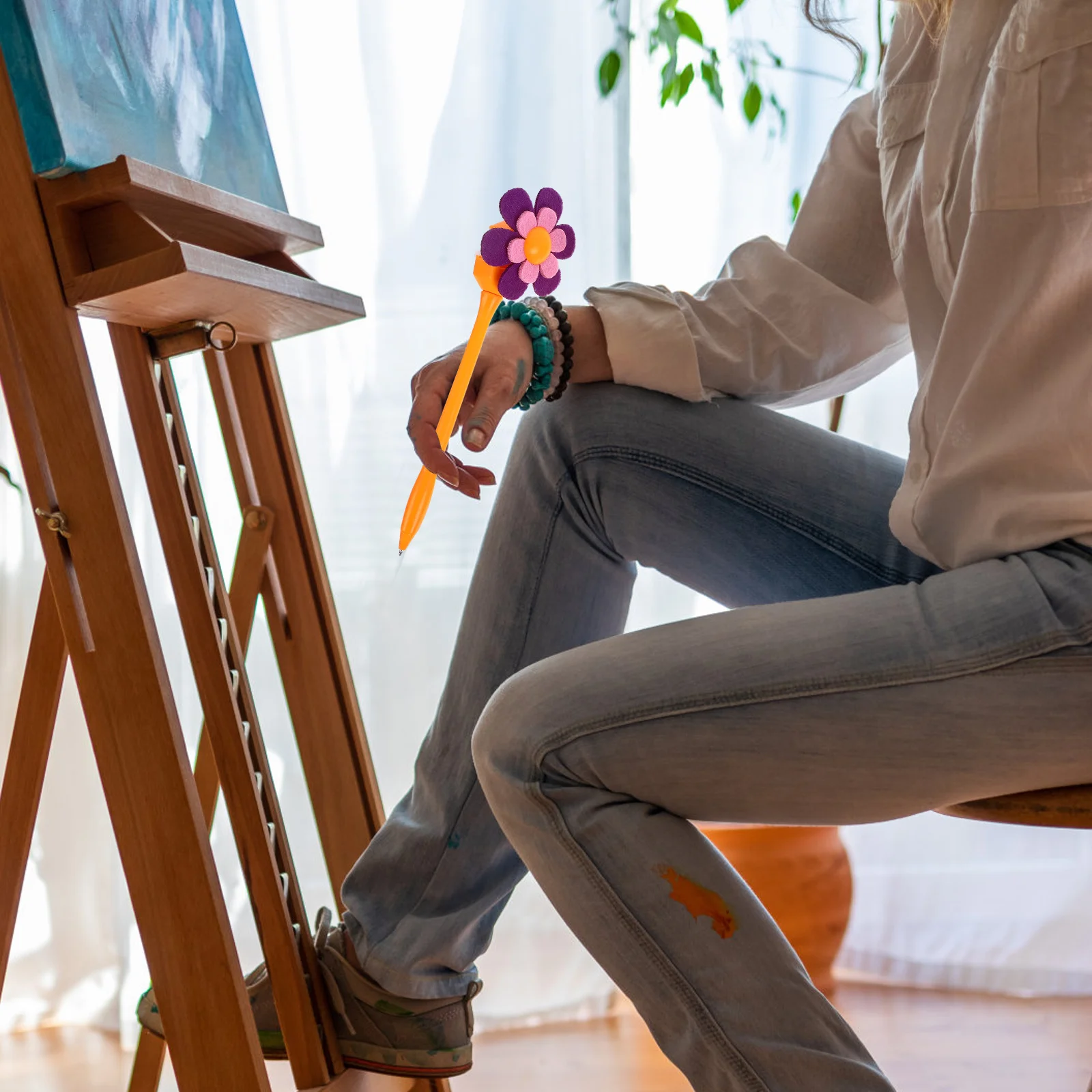 

6pcs Windmill Pens 0.7Mm Flower Design Decorative Ballpoint Pens For Students Office School Gift Idea Writing Tools