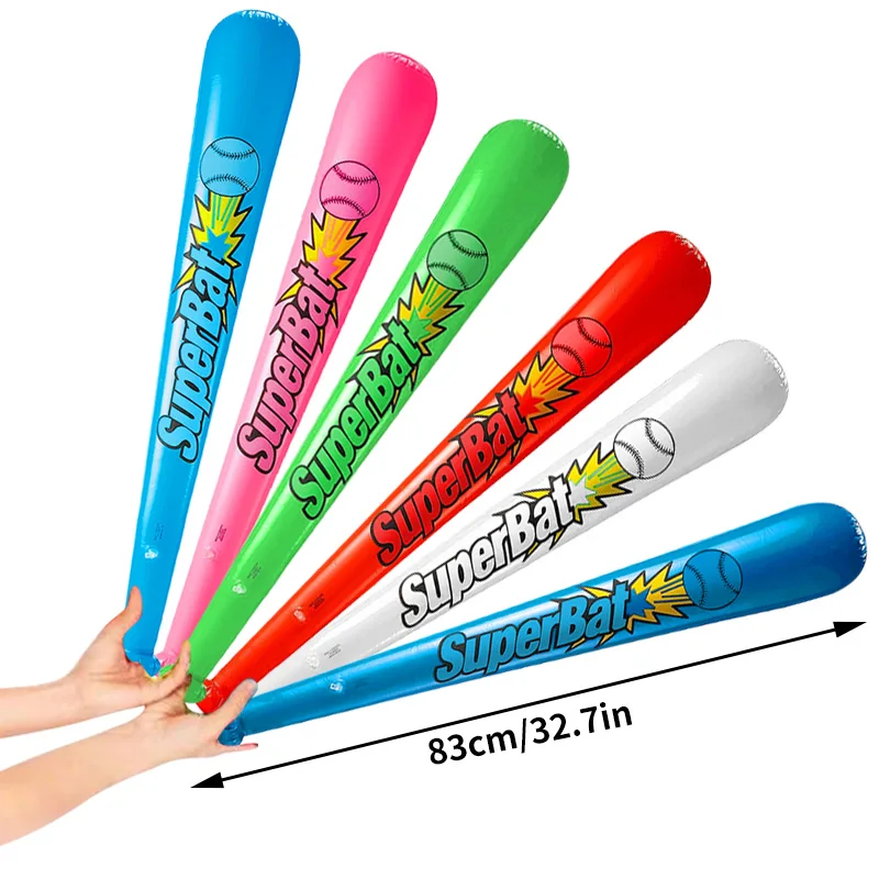 6Pcs/Set Inflatable Baseball Bat Inflatable Hammer Stick Balloon Toy Carnival Party Kids Birthday Gifts Pool Water Game Toy