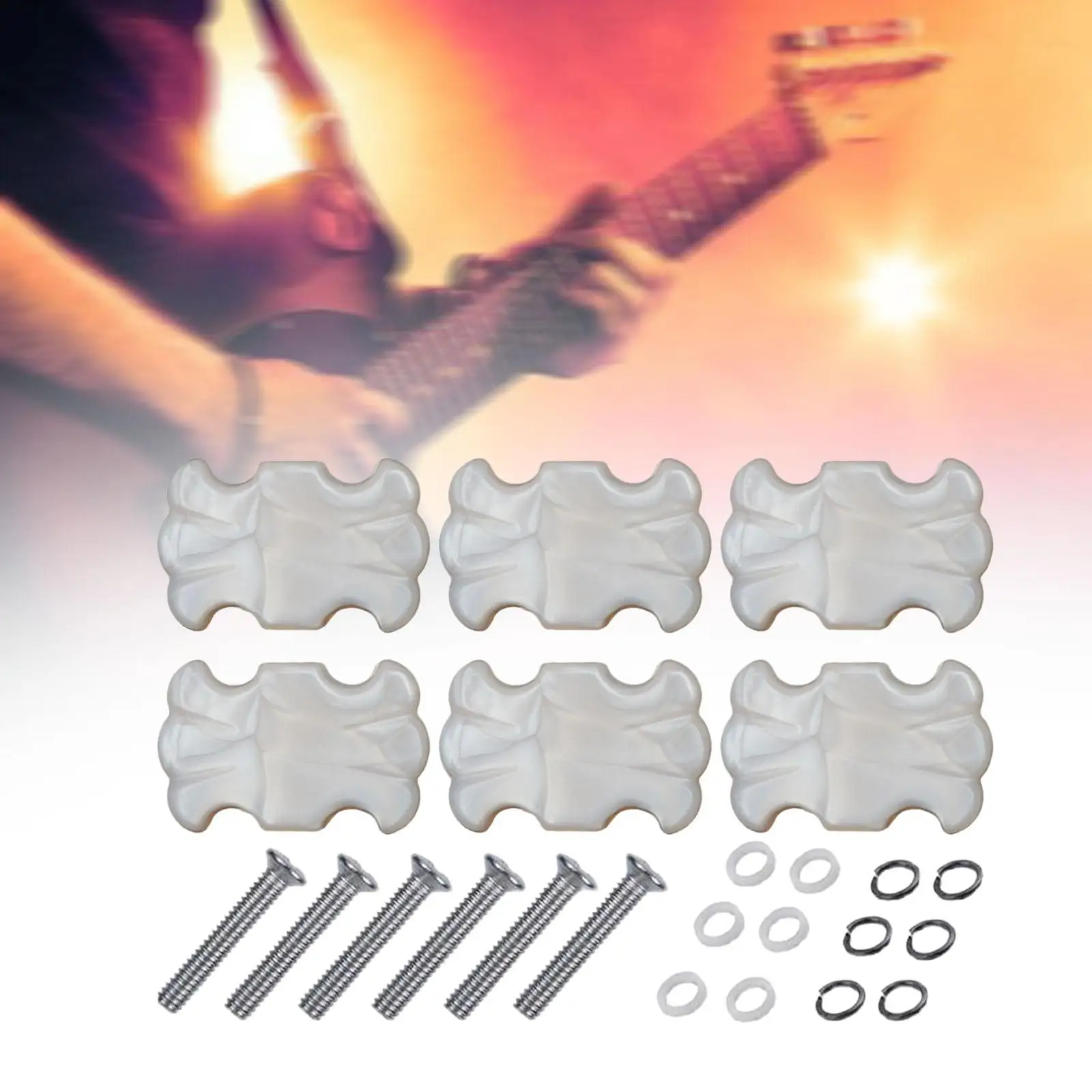 6 Pieces Guitar Tuning Peg Caps with Washers and Screw for Electric Guitar Classical Guitar Folk Guitars Replacement Parts Accs