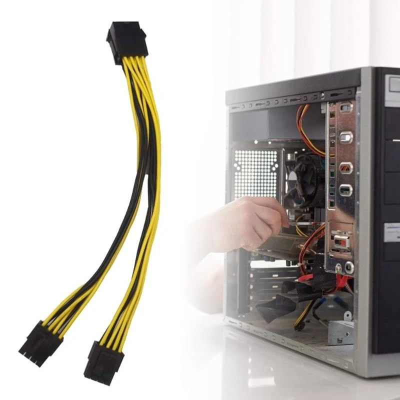 8Pin ذكر إلى مزدوج 8Pin أنثى مهائي كابلات وحدة المعالجة المركزية 8 دبوس إلى الرسومات بطاقة الفيديو فاصل الطاقة 8Pin ذكر إلى 8Pin #4