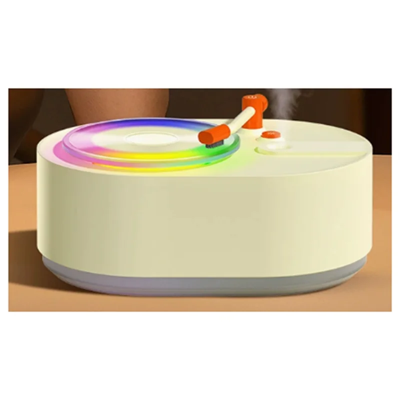 Daily Sale Mini USB Portable Retro Record Player Cool Mist Air Humidifier Essential Oil Aroma Diffuser With Led