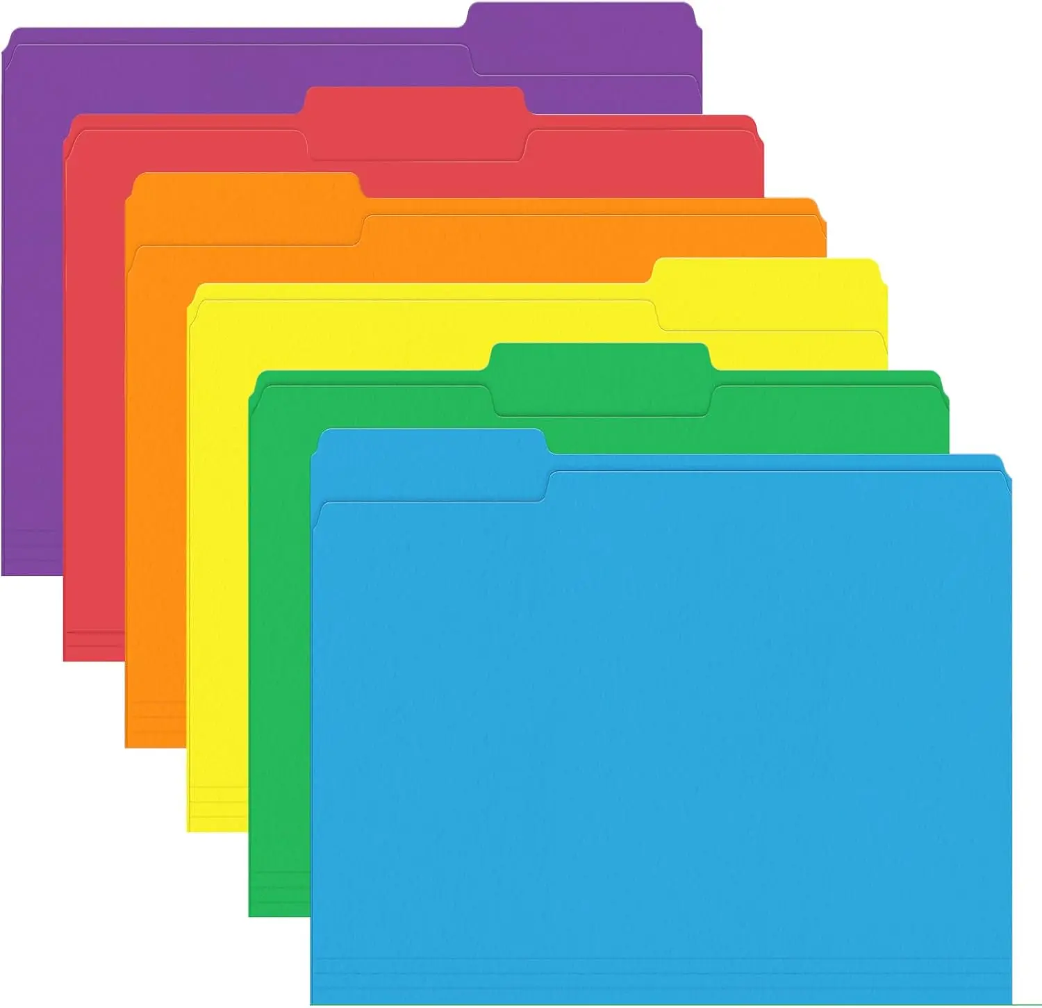 

120 Pack Colored File Folders, 1/3 Cut Tab, Letter Size, Assorted 6 Colors for Office School Business