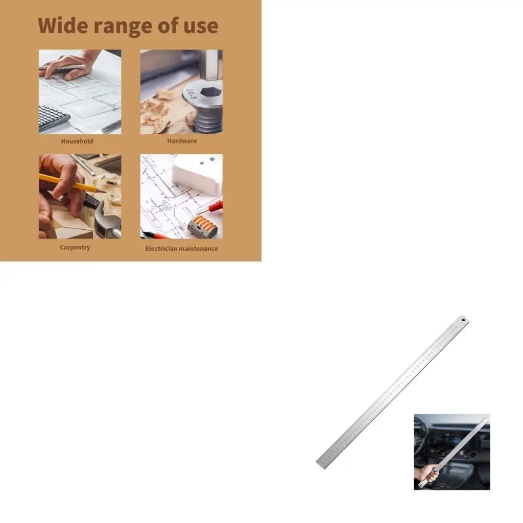  Architectural Grade Stainless Steel Secure Drawing Measuring Tool Ruler with Nonslip Back for Engineers Drafting Designs