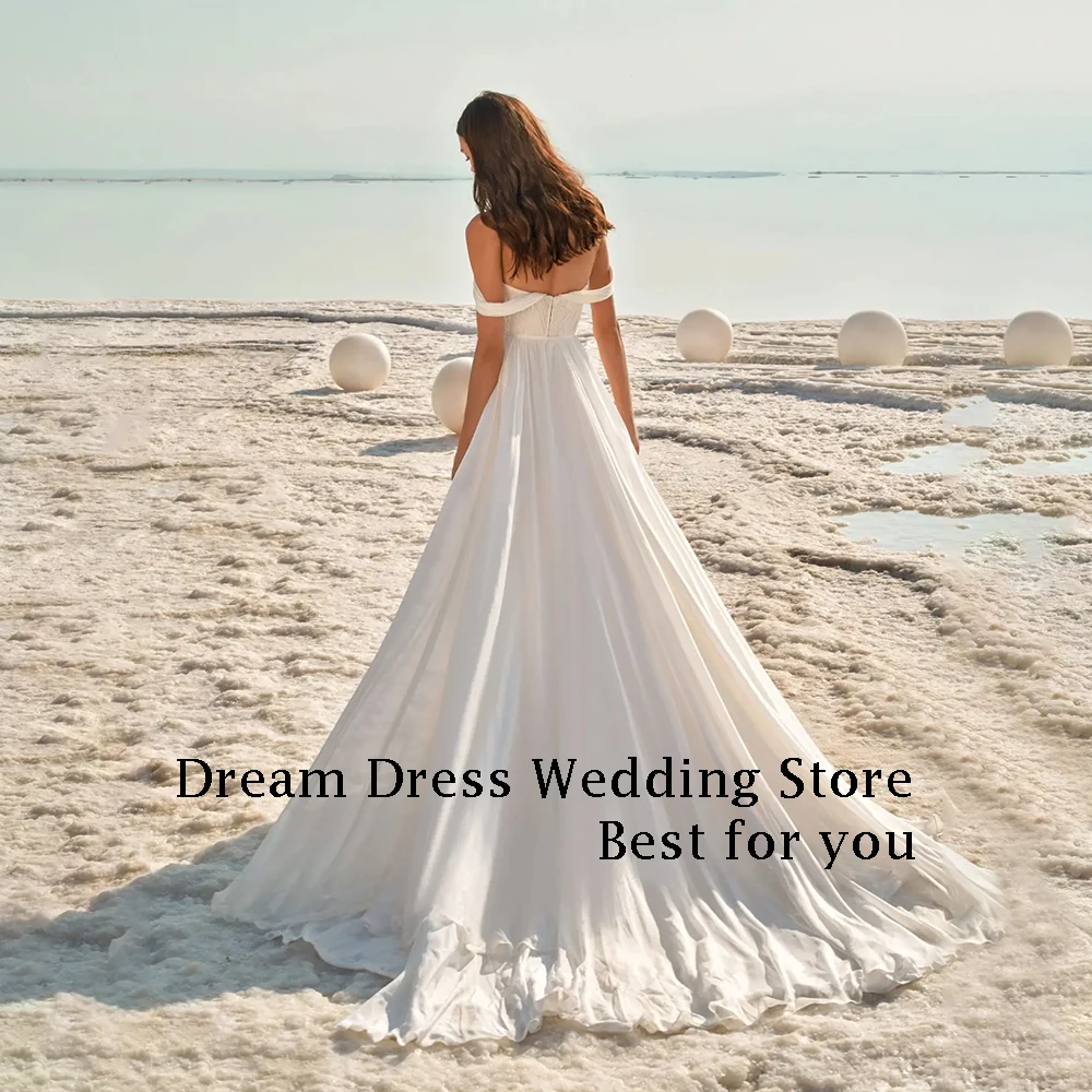 DREAM Customized Elegant A-Line Long Wedding Dresses Floor-Length Sweep Train Brides Dress Women Vestidos De Novias 2025