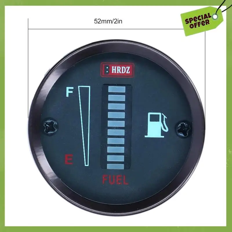 

Leading-Edge-Fuel Meter Gauge Indicator, Fuel Gauge Pointer Universal Fuel Tank Meter, 52Mm 12V Green LED For Auto Motorcycle Bo