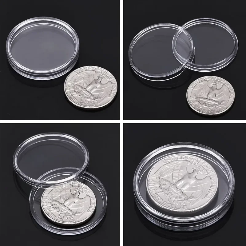 

18-40mm 10/20 Pcs Coin Storage Capsules Protective Case Coin Storage Case Collector Case Transparent Plastic Coin Capsules