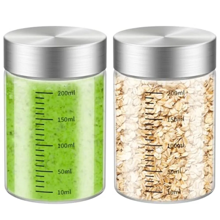 

Glass Juice Bottles, 2 Pack Glass Bottles with Lids, BPA Free, Borosilicate Glass, Leak Proof Lids for Juicing, Smoothies, Wate