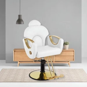 White Hair Beauty Salon Equipment Hydraulic Barber Styling Chair Beauty Salon Hairdressing Chair for Hair Cut