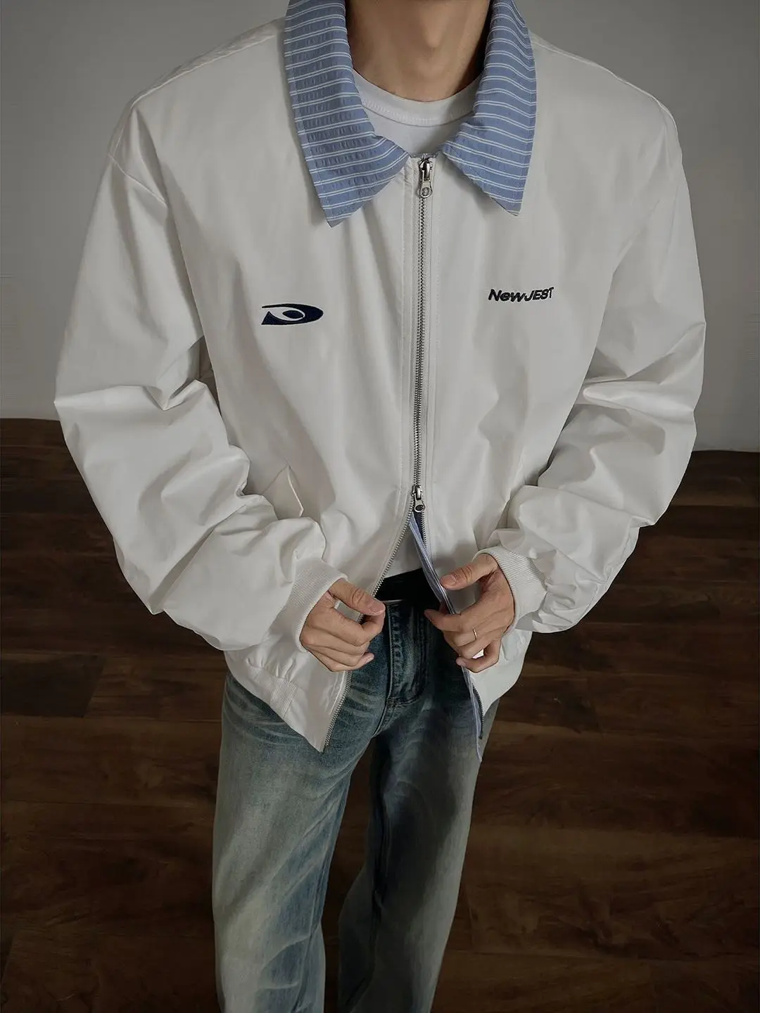 

Мужская и женская бейсбольная куртка в стиле ретро в американском стиле, осенний сезон, пальто пилота с воротником Cleanfit, одежда для пар