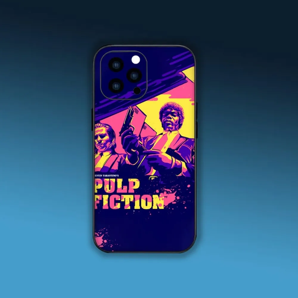 Thriller P-Pulp Fiction Crime Phone Case For iPhone Mini 11 12 13 Plus Pro Max 14 15 XR XS Black Shell