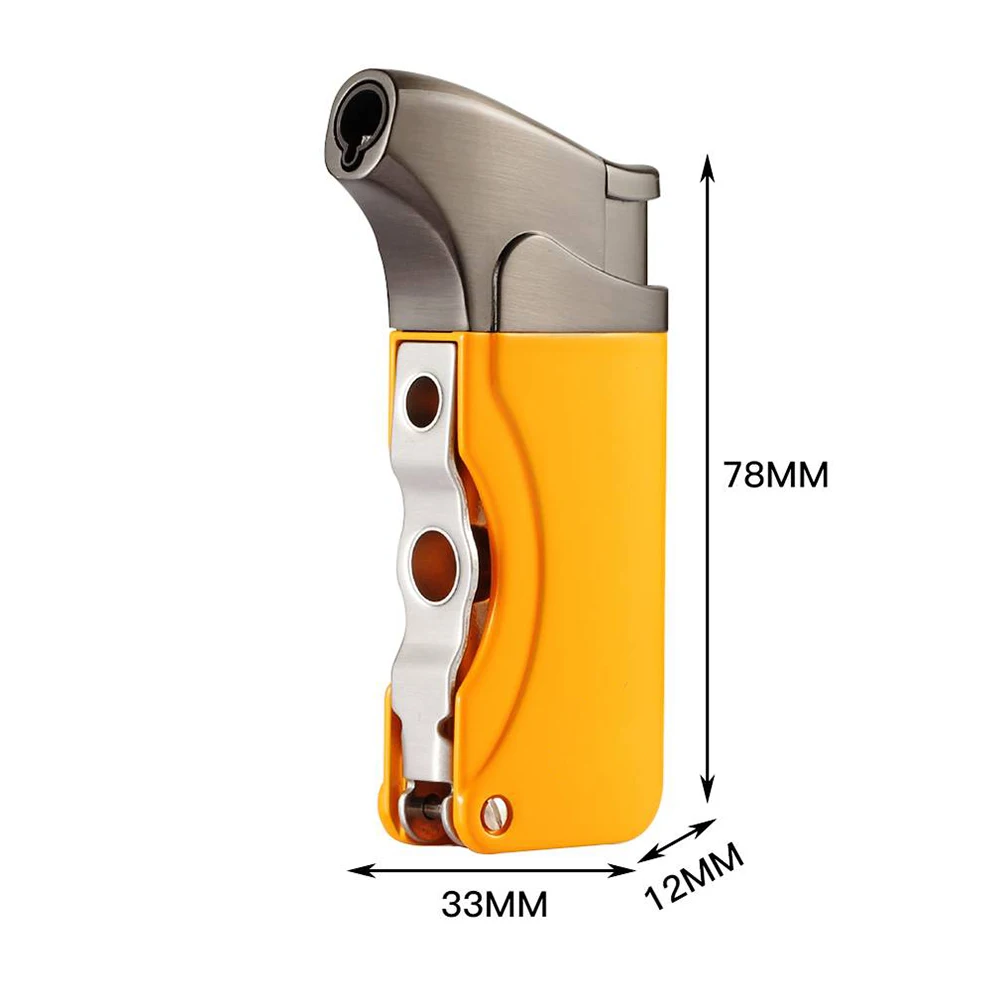 Mechero con 2 tamaños a prueba de viento, Metal, butano, Gas, 1 antorcha, encendedor de cigarros, llama azul
