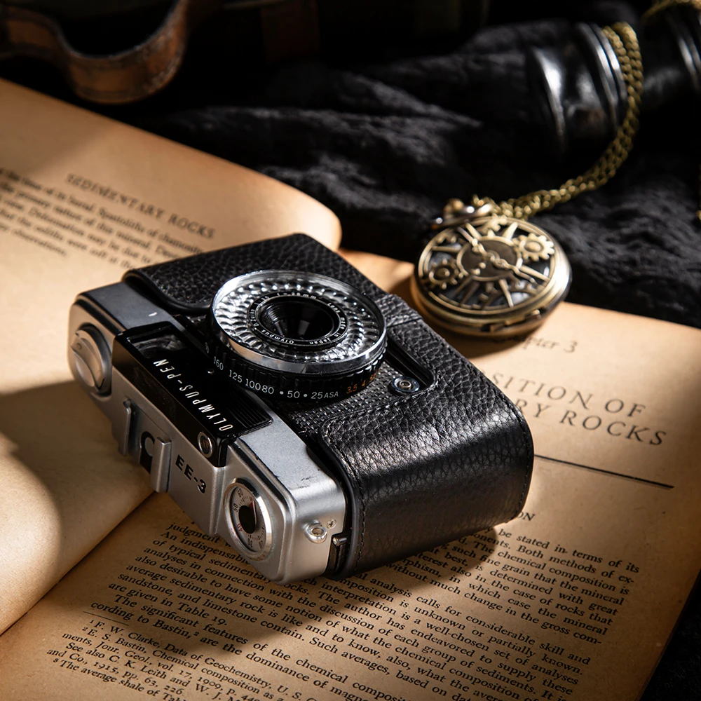 For Olympus Pen EE-3/EE/EE-2 Case Genuine Real Leather Half Cover