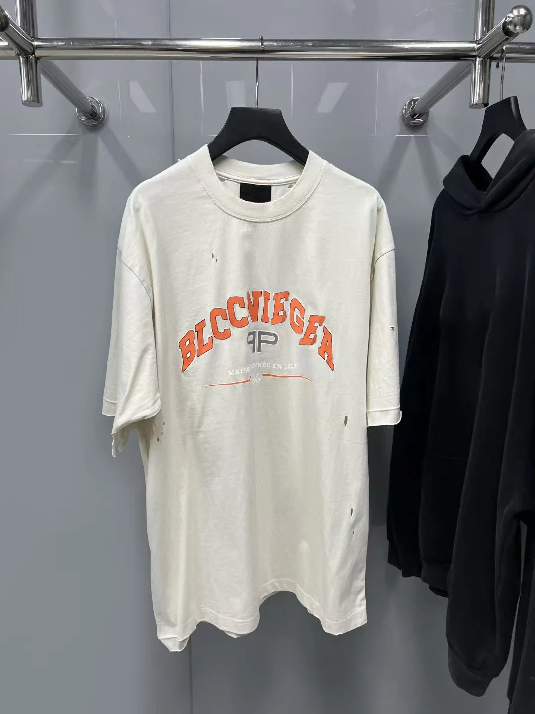 

BLCCNIEGEA High-Quality Paris b Shirt Letter Embroidered Printed T-Shirt Short-Sleeve Loose-Fit Fashionable Cotton Unisex