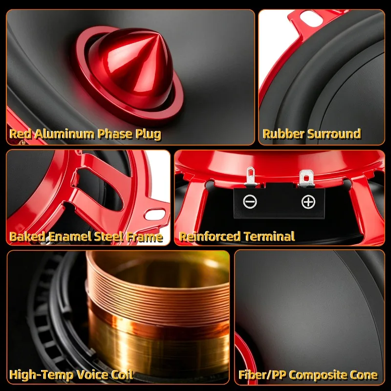 2 Pcs WdiYa 5.25 Inch High-End Car Speakers High Power Peak 600W Bullet Aluminum Cone Midrange Bass Speaker Immersive experience