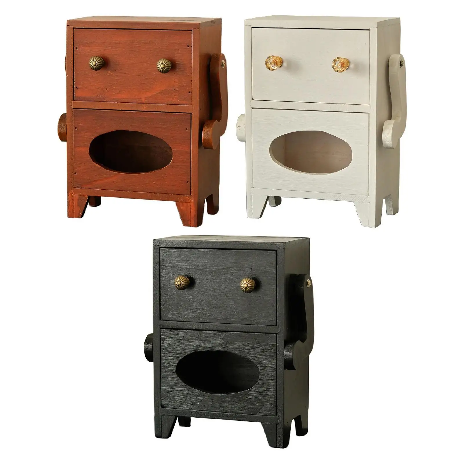 

Mini Storage Cabinet with Drawer Decorative Housewarming Gift Jewelry Box for Skincare Table Bedroom Countertop