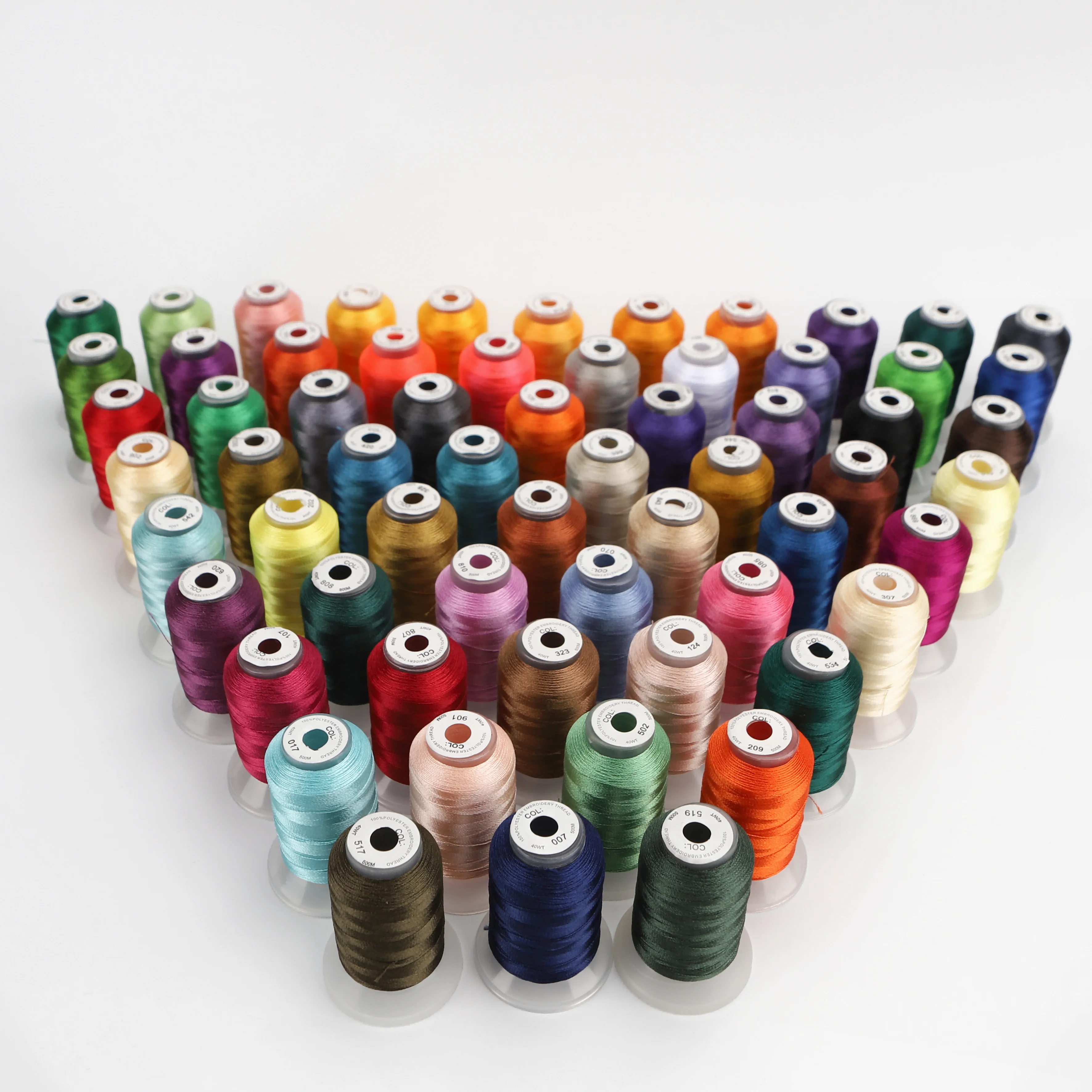 63 Brother Colors Set Premium Polyester Embroidery Thread 500M (550Y) Each Spool Brother Babylock Janome Singer Home Machine