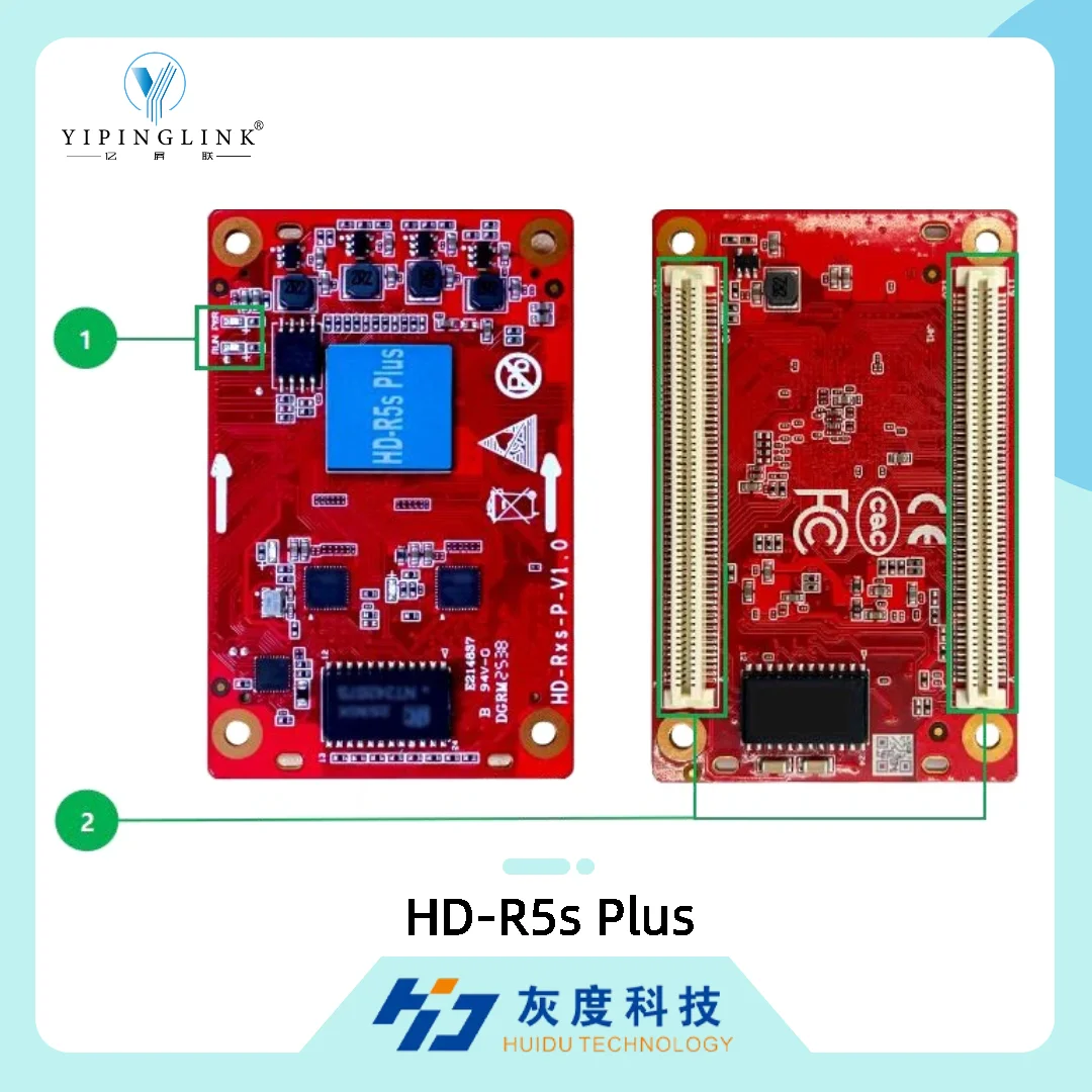 HUIDU HD-R5s Plus LED Receiving Card Max 512x512 Pixels Full Color LED Screen Controller