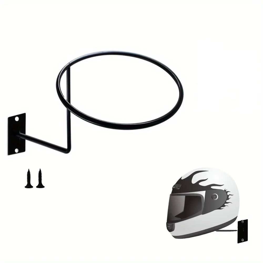 

Motorcycle Helmet Hanger - Durable Metal Jacket Rack & Hat Cap Holder Organizer - Space-Saving Wall Mount for Secure Storage