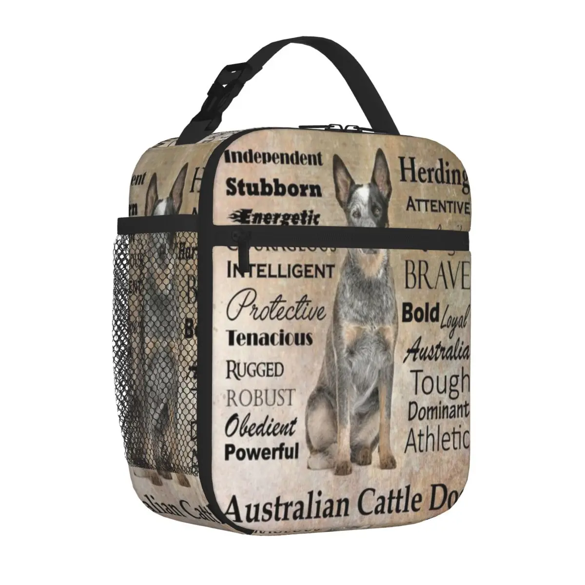 Bestselling Cattle Dog Traits Transparent Detail Meal Prep Bag Wilderness Camping Compact Lunch Bag