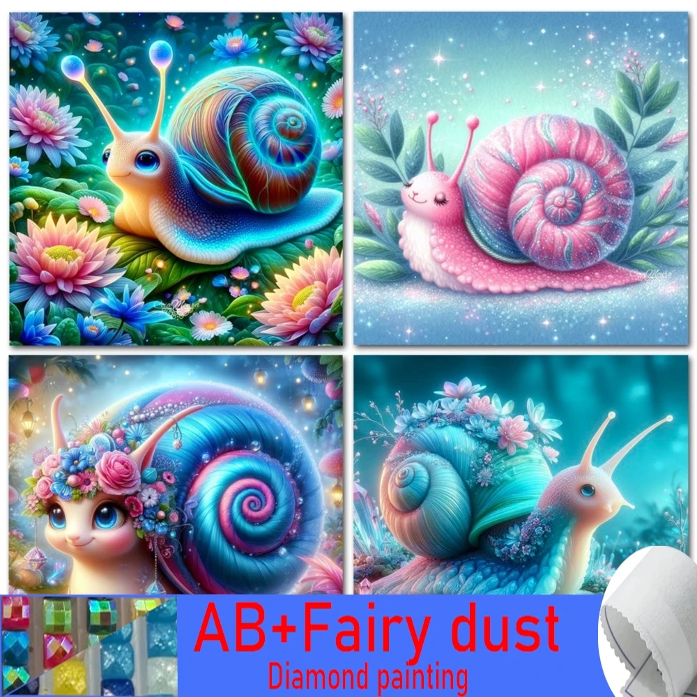 

5D DIY мультфильм 120 цветов AB сказочная пыль комплект алмазной живописи крест вышитый улитка ручная работа мозаика художественный подарок украшение дома