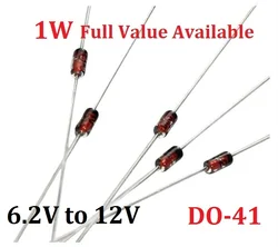 50PCS 1W Zener Diode Kit 1N4735A/6.2V 1N4736A/6.8V 1N4737A/7.5V 1N4738A/8.2V 1N4739A/9.1V 1N4740A/10V 1N4741A/11V 1N4742A/12V