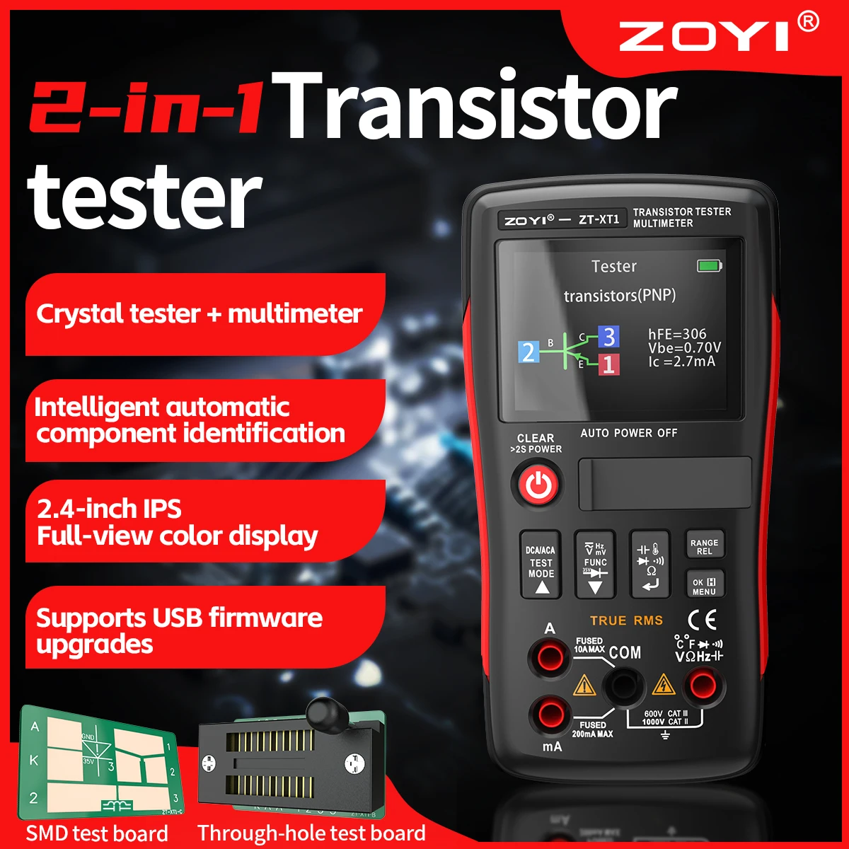Electronics New Gadgets - ZOYI รุ่นใหม่ XT1 เครื่องทดสอบมัลติมิเตอร์แบบดิจิตอล 2-in-1 แบบพกพา