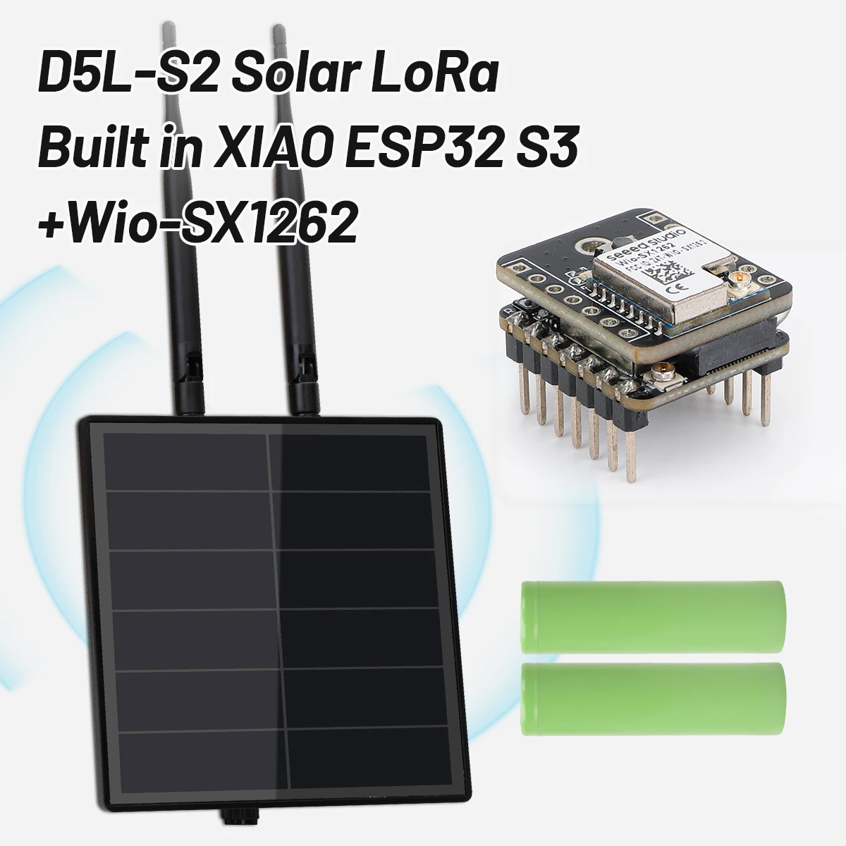 Nodo LoRa Solar Meshtastic con Batería 18650, Placas LoRa Seeed Studio XIAO ESP32 S3 Lora32 SX1262, WiFi y BLE para Arduino Meshcore