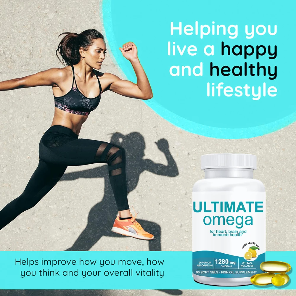 مكملات زيت السمك أوميجا 3 - تدعم صحة القلب، 1280 ملجم كبسولات هلامية، كبسولات هلامية لزيت السمك أوميجا 3، EPA + DHA | أسماك البحر العميق #1