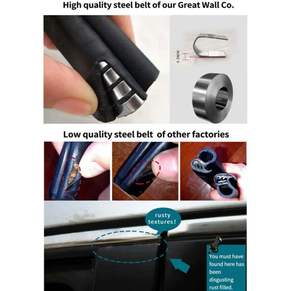 استبدال صب الديكور للسيارة ، شريط ختم أسود ، مقاوم للغبار ، مطاط ، مقاوم للاهتراء ، واقي الحافة ، ملحق