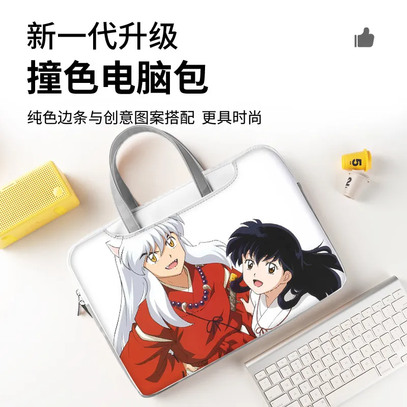 

Anime Character Inuyasha Peripheral Laptop Bag Cartoon Printing Portable Waterproof Storage Bag 12 13 14 15 16 Inch Student Gift