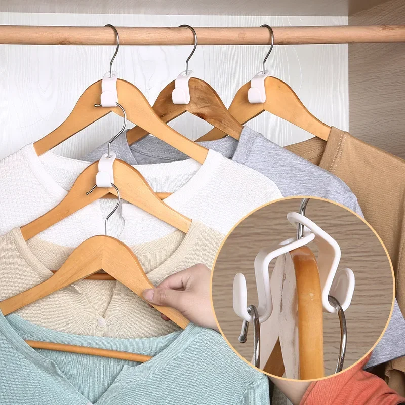 Useful Clothes Hanger Hook Folding Storage Clothes Rack Wardrobe Hanging Hanger Connection Hook Space Saving Connectors Home