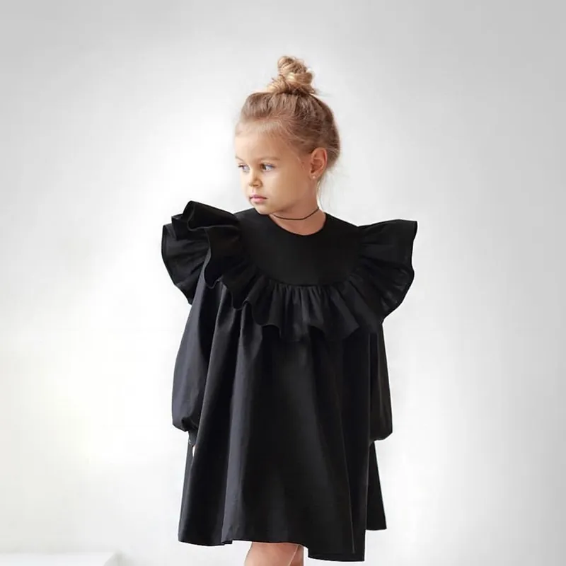 Fashion Baby Girl Princess Cotton Dress Infant Toddler Child Ruffle Long Sleeve Summer Spring Autumn Vestido Baby Clothes 2-10Y