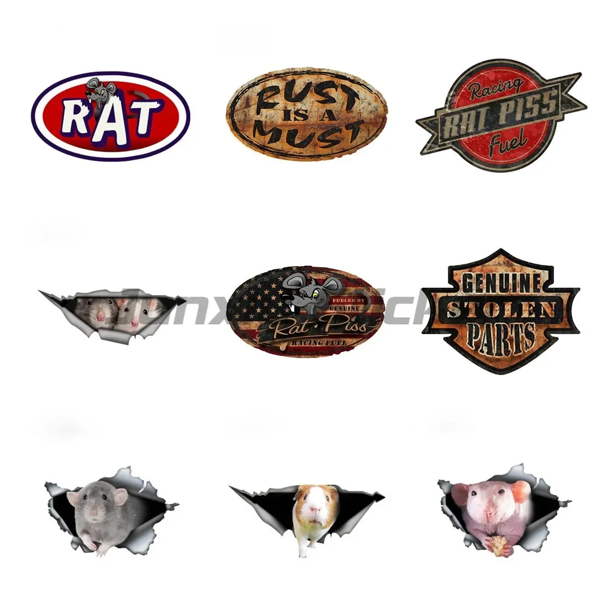 

Decorative Car Stickers Motorcycle Decals Rat Car Decals Pet 3D Graphic Decorative Accessories Waterproof PVC Creative Sunscreen