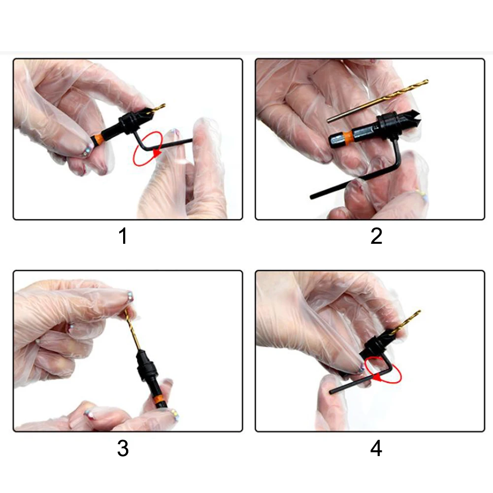 

Набор из 11 сверл с зенковкой для дерева, 14 мм, с регулируемой глубиной и шестигранным хвостовиком, совместимый с ручными сверлами