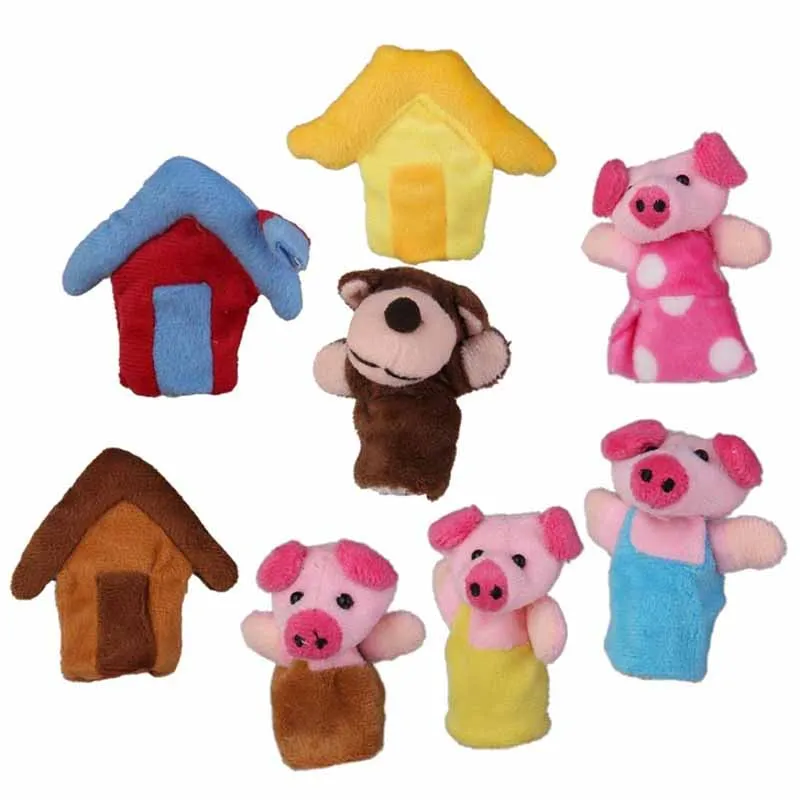 Children Finger Doll Set Fabric Filling Pretend Play Cartoon Baby Comfort Toys Kids Birthday Gifts Early Education Toy TMZ