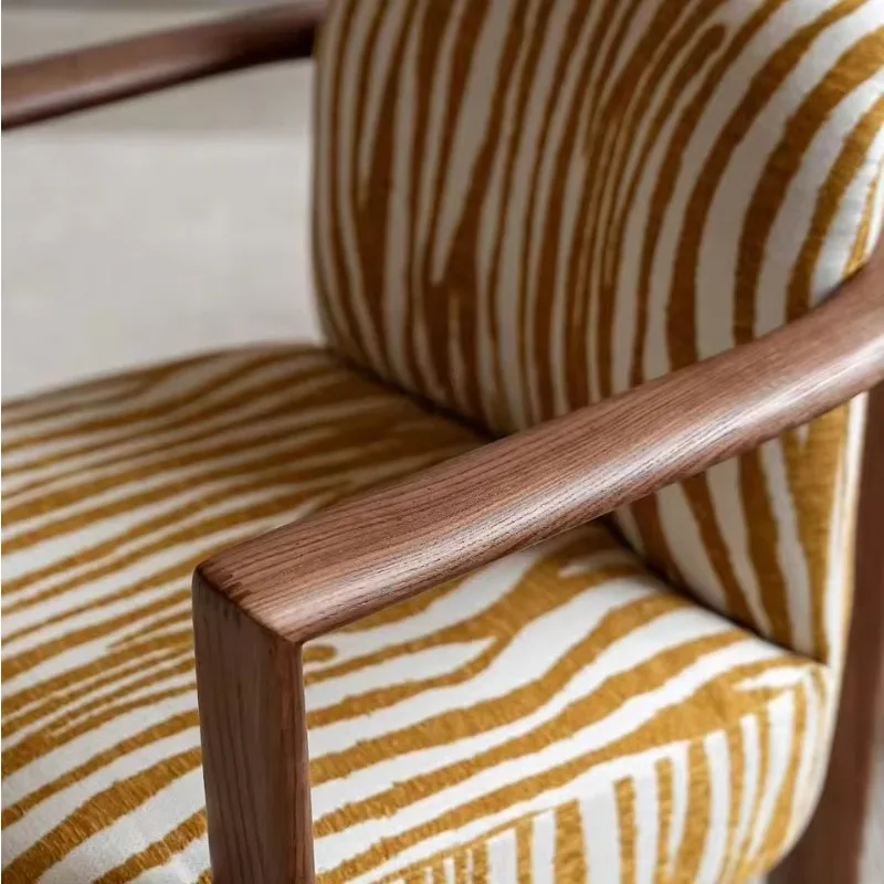 كرسي أريكة فرنسي حديث من الخشب الصلب صديق للبيئة ومتين، كرسي صالة مقهى B & Bs فندق واستقبال #3