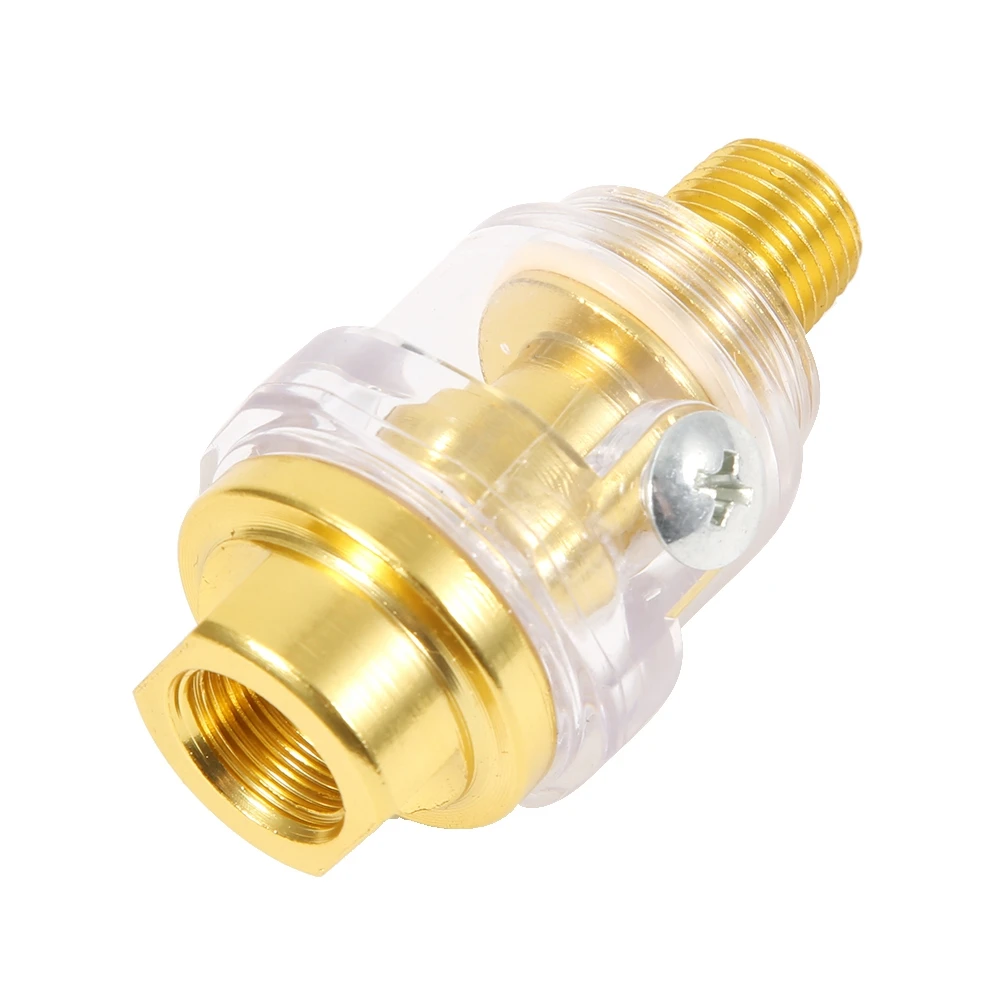 Mini Oiler Pneumatic Accessory Professional 1/4in NPT Mini in Line Oiler Lubricator Gold Color Copper Pneumatic Tool Accessory