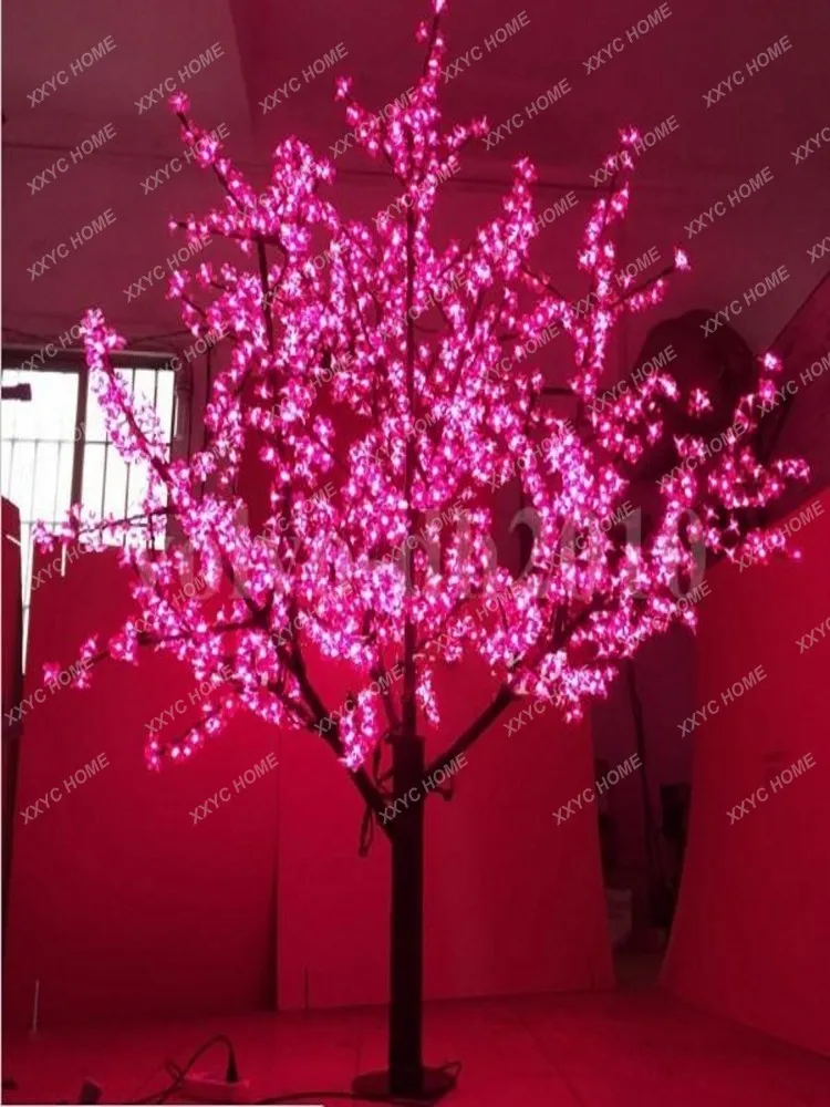 2M 6.5ft Height LED Artificial Cherry Blossom Tree Light Christmas Tree1536pcs LED Bulbs 110/220VAC Rainproof Fairy Garden Deco