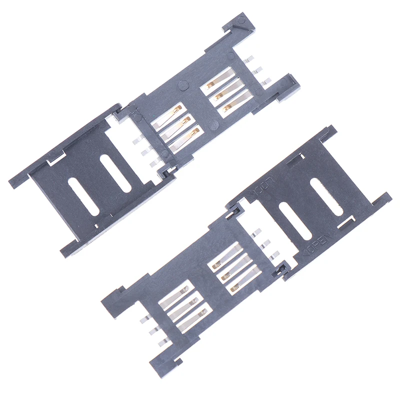 Soporte de tarjeta SIM para teléfono, Conector de ranura para tarjeta SIM, 10 piezas, 6 pines