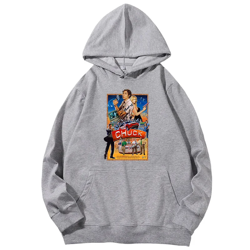 

Funny Chuck Poster Movie Graphic Hooded Sweatshirts Cotton High Quality Hoodie Spring Autumn Streetwear Men's Sportswear