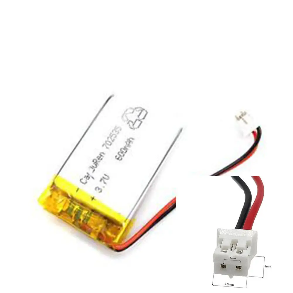 Rechargeable 3.7V 600Mah 702535   Polymer Ion Battery For GPS DVD MP805 SMART WATCH MP3 TABLET CHARGING TREASURE POWER