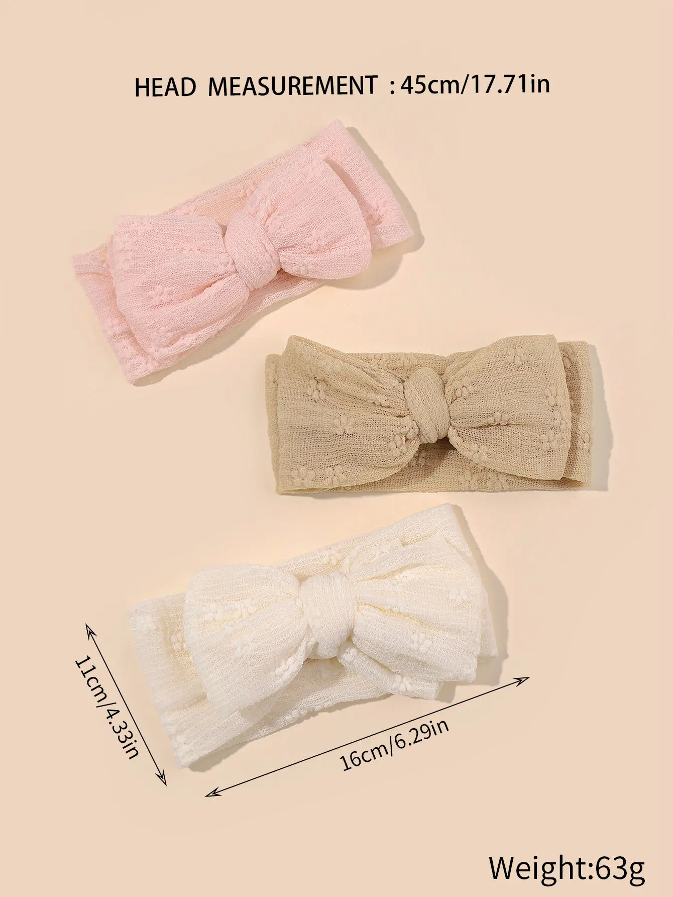 Baby Summer Breathable Baby Mesh Headbands Top Knot Double Bows Soft Turban Headwraps Girls Hair Accessories 3pcs/set