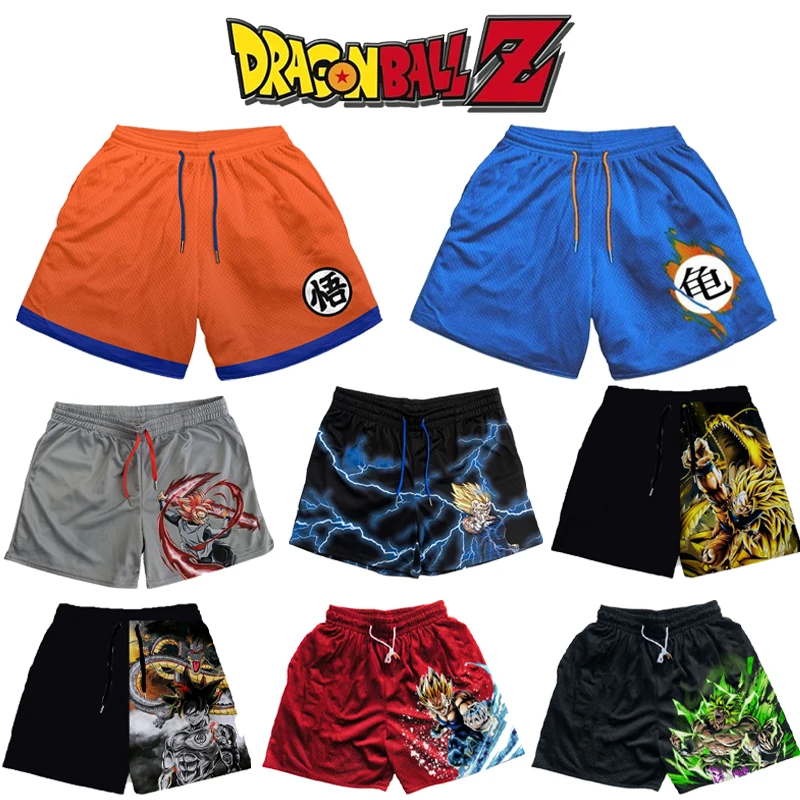 Pantalones cortos de Anime de Dragon Ball para hombre y mujer, Shorts deportivos informales con estampados, transpirables para playa, verano,