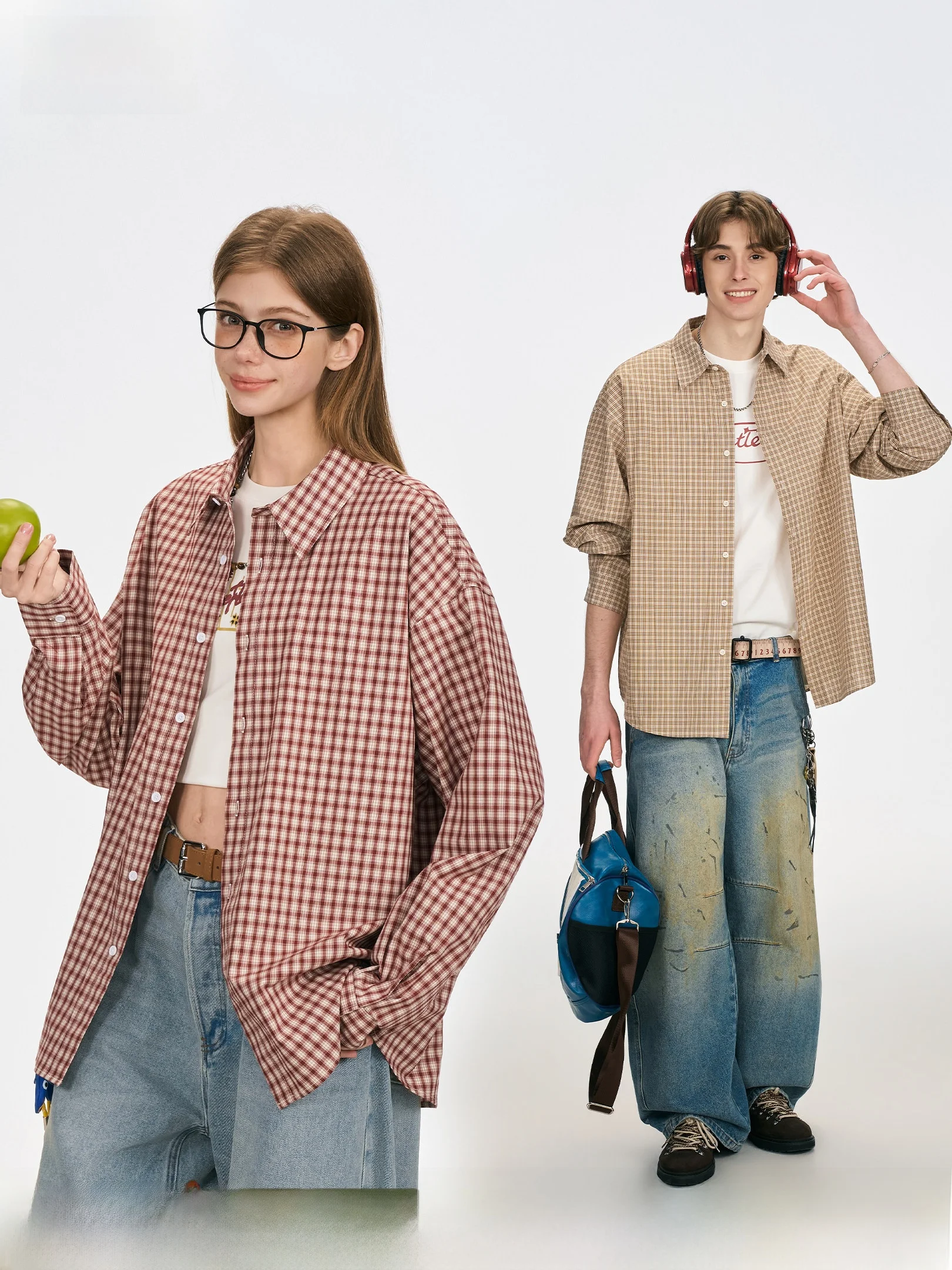 

Женская повседневная одежда Beetle Town American Sle в клетку в стиле ретро Long Sve, весенне-осенняя верхняя одежда Lazy Sle, топ из хлопка