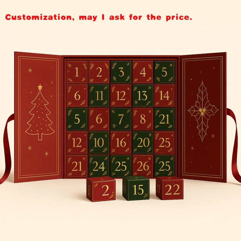 

custom.Custom High-End Advent Calendar Box Empty Magnetic Cardboard Silk Screen Printing 4C Offset Perfume Rig